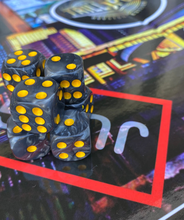 BLACK AND YELLOW Trillopoly Dice