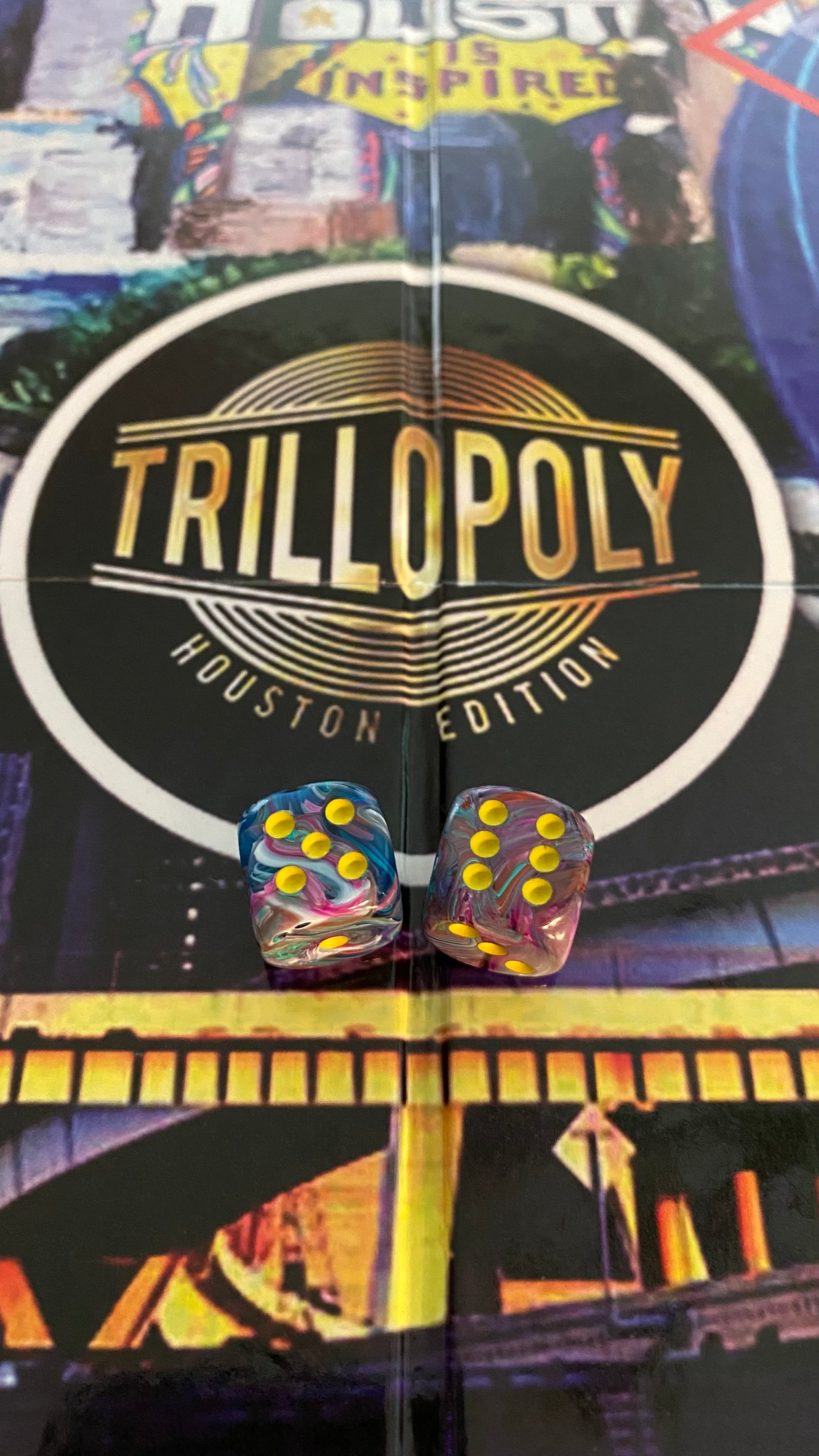 TIE DYE SWIRL  Trillopoly Dice